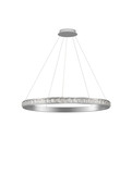 Nova Luce LED Pendelleuchte Eteken dimmbar 60W warmweiss 3000K Silber Stahl Kristall Ø100cm 9501216