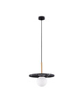 Nova Luce Pendelleuchte Idor G9 Opal Schwarz Glas Marmor Ø30cm 9501252