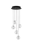 Nova Luce LED Pendelleuchte Ifos dimmbar 25W warmweiss 3000K Schwarz Chrom Metall Ø30cm 9511012