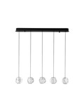 Nova Luce LED Pendelleuchte Ifos dimmbar 25W warmweiss 3000K Schwarz Chrom Metall 84x10cm 9511013