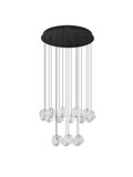 Nova Luce LED Pendelleuchte Ifos dimmbar 87W warmweiss 3000K Schwarz Chrom Metall Ø60cm 9511015