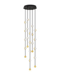 Nova Luce LED Pendelleuchte Alcinoe dimmbar 64W warmweiss 3000K Schwarz Gold Aluminium Ø38cm 9511018