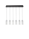 Nova Luce LED Pendelleuchte Lune dimmbar 44W warmweiss 3000K Schwarz Chrom Stahl Glas 81x20cm 9520012