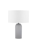 Nova Luce Tischleuchte Ammos E27 Grau Weiß Textil Beton Ø35cm 9540244