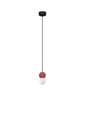 Nova Luce Pendelleuchte Zero 2-flammig 2xG9 Rot Opal Glas Beton Ø8cm 9577019
