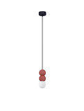 Nova Luce Pendelleuchte Zero 3-flammig 3xG9 Rot Opal Glas Beton Ø8cm 9577022