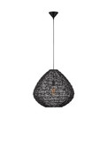 Nova Luce Pendelleuchte Melody E27 Schwarz Rattan Ø50cm 9586518