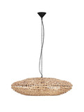 Nova Luce Pendelleuchte Bola E27 Schwarz Beige Textil Rattan Ø85cm 9586522