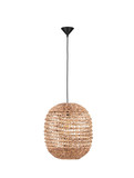 Nova Luce Pendelleuchte Bola E27 Schwarz Beige Textil Rattan Ø42cm 9586526