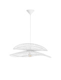 Nova Luce Pendelleuchte Artic E27 Weiß Stahl Rattan Ø60cm 9586601