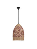 Nova Luce Pendelleuchte Mapi E27 Natur Rot Stahl Seil Ø37cm 9586605