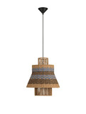 Nova Luce Pendelleuchte Mande E27 Natur Blau Schwarz Stahl Seil Ø40cm 9586608