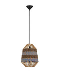 Nova Luce Pendelleuchte Copos E27 Natur Blau Schwarz Stahl Seil Ø30cm 9586609