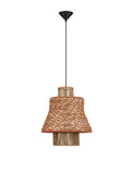 Nova Luce Pendelleuchte Mande E27 Natur Orange Schwarz Stahl Seil Ø40cm 9586610