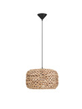 Nova Luce Pendelleuchte Ponn E27 Natur Schwarz Stahl Rattan Ø40cm 9586625