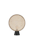 Nova Luce Tischleuchte Tierra E27 Natur Schwarz Stahl Rattan 37x30cm 9586627
