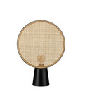 Nova Luce Tischleuchte Tierra E27 Natur Schwarz Stahl Rattan 48,5x35cm 9586628
