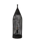 Nova Luce Stehleuchte Naos E27 Schwarz Metall Rattan 73cm 9586629