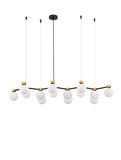 Nova Luce Pendelleuchte Ovalino 14-flammig 14xG9 Gold Schwarz Opal Glas Metall 107x47cm 9620163