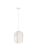 Nova Luce Pendelleuchte Pierida E27 Weiß Metall Seide Ø30cm 9620164