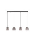 Nova Luce LED Pendelleuchte Dione 20W warmweiss 3000K Rauchgrau Schwarz Aluminium Stahl 100x14cm 9695272