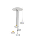 Nova Luce LED Pendelleuchte Keros 30W warmweiss 3000K Platingold Weiß Aluminium Ø45cm 9695280