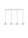 Nova Luce LED Pendelleuchte Keros 23W warmweiss 3000K Platingold Weiß Aluminium 100x16cm 9695281