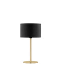Nova Luce Tischleuchte Sibnia E27 Messinggold Schwarz Metall Textil Ø30cm 9695330