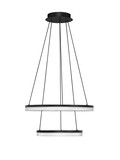 Nova Luce LED Pendelleuchte Lonela dimmbar 46W warmweiss 3000K Schwarz Aluminium Ø60cm 9695504