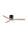 Nova Luce LED Deckenventilator Aloa 18W CCT warm-/neutral-/tageslichtweiss 3000/4000/6500K Schwarz Holz Metall Ø132cm 9952371