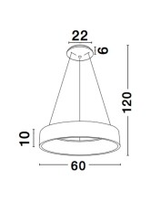 Nova Luce RANDO LED Pendelleuchte Weiß 54W Warmweiss 120x60cm 6167205