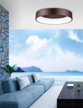 Nova Luce RANDO LED Deckenleuchte Kaffeebraun 42W Warmweiss 13x60cm 6167210