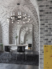 Nova Luce CENTURY Pendelleuchte G9 30-fach Schwarz 210x120cm dimmbar 9006053