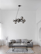 Nova Luce ODILLIA Pendelleuchte G9 11-fach Schwarz 120x65cm dimmbar 9028855