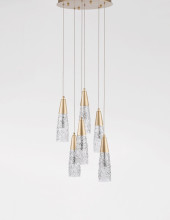 Nova Luce KOVAC Pendelleuchte G9 5-fach Gold 180x35cm dimmbar 9160196