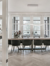 Nova Luce AURELIA LED Pendelleuchte Chrom 43W Neutralweiss 100x7,6x150cm dimmbar 9333070