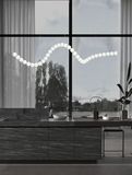 Nova Luce PERLA LED Pendelleuchte Chrom 98W Warmweiss 167x42x200cm dimmbar 9695206