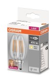 Osram E14 LED Kerze Base Filament Classic 4W 470Lm warmweiss Doppelpack