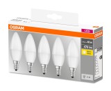 5er-Set Osram LED Base Classic E14 470lm 5W wie 40W Glühbirne warmweiss