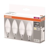 Osram 4er-Pack E14 LED Kerze Base 470Lm Warmweiss = 40W
