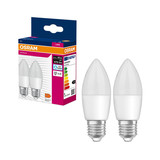 2er-Pack OSRAM LED Kerze E27 Value Classic B matt B40 4.9W 470lm Tageslichtweiss 6500K wie 40W 4099854545566