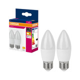 2er-Pack OSRAM LED Kerze E27 Value Classic B matt B60 6.8W 806lm Warmweiss 3000K wie 60W 4099854545702