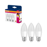 3er-Pack OSRAM LED Kerze E27 Value Classic B matt B40 4.9W 470lm Warmweiss 2700K wie 40W 4099854545825
