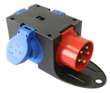 3-fach Steckdose mit Klappdeckel 1-fach CEE-Gerätestecker Vollgummi IP54 250V 16A PCE 9430412