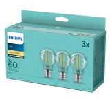 3er-Set Philips LED Lampe Filament-Classic 7W warmweiss E27 wie 60W Glühlampe