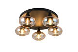 Reality R66645013 Divina E14 Deckenleuchte 5-fach ⌀49cm Amberfarbig
