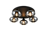 Reality R66645054 Divina E14 Deckenleuchte 5-fach ⌀49cm Rauchfarbig