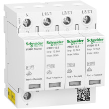 Schneider Electric A9L16482 Kombiableiter Typ 1+2, Acti9 iPRD1 12.5r, 3P+N, 400V AC, Imax 50kA, Fernmeldek.