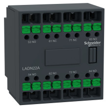 Schneider Electric LADN22A Hilfsschalterblock, 2S+2Ö, SnapIN Anschlussklemmen