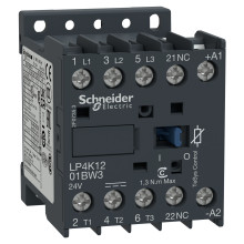 Schneider Electric LP4K1201BW3 Leistungsschütz LP4K 3p, +1Ö, 5.5 kW, 12 A, 400 V AC3, Spule 24 V DC